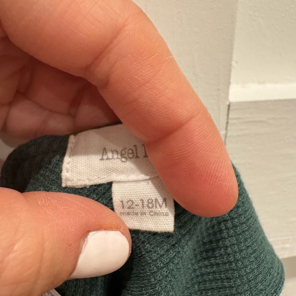 Angel Dear Forest Green Kids Overalls - Picture 4 of 4